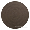 Tapis de tapis noirs en laine ronde